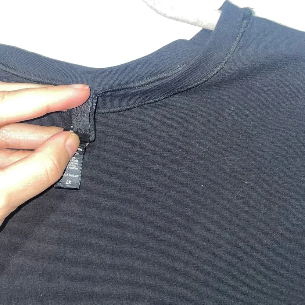 Skims Classic Cotton T Short Thong Bodysuit Black 2X New No Box - Picture 2 of 8